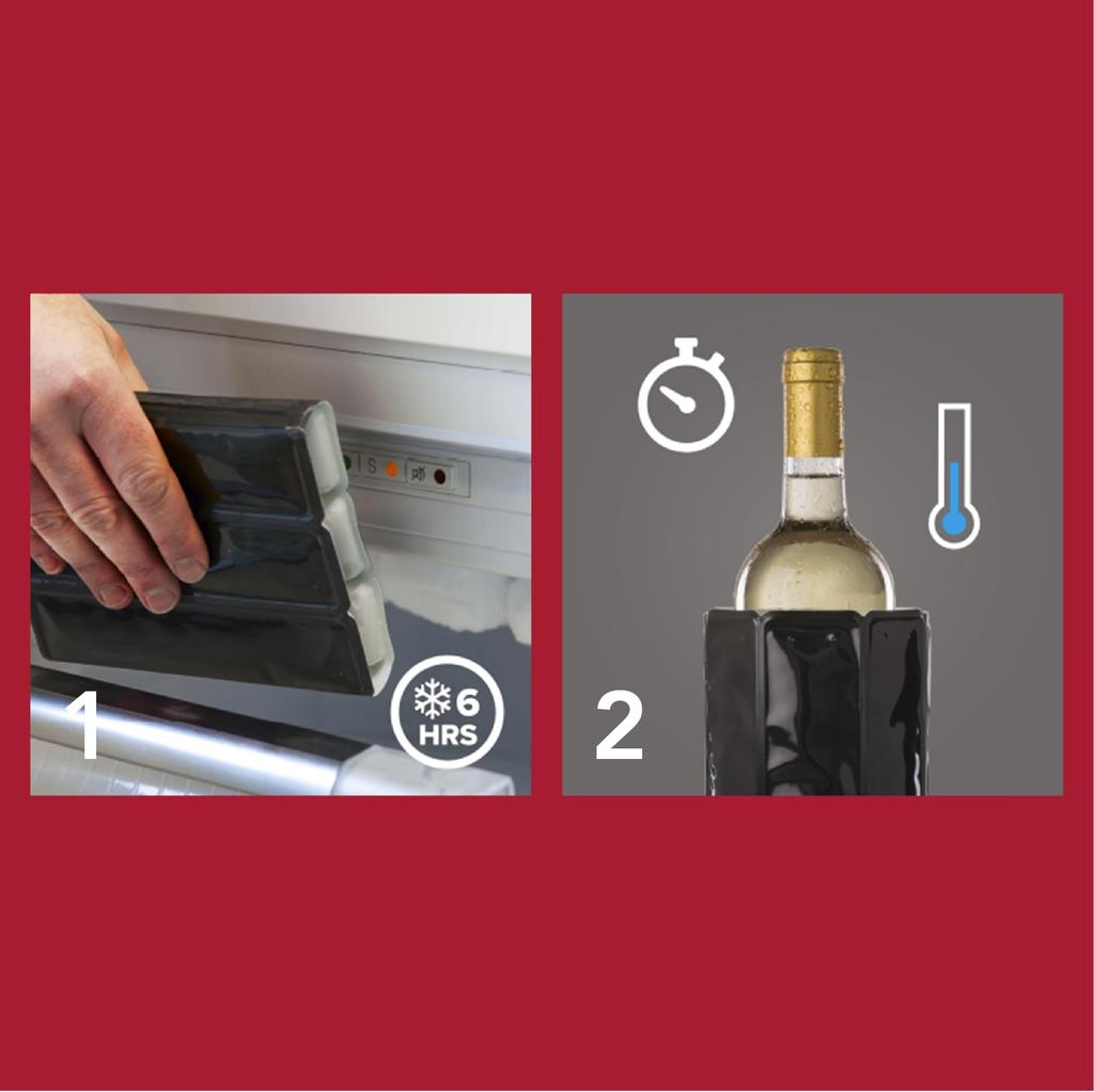 Vacu vin Rapid Ice Black Wein [Offizieller Import] (faltbare Kühlbox)