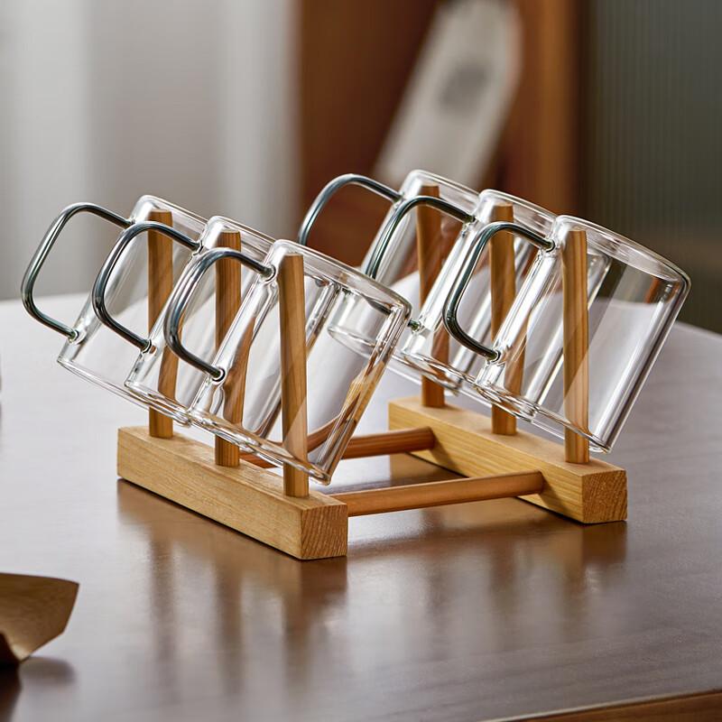 Heat-Resistant Borosilicate Glass Tea Cup Set with Handles