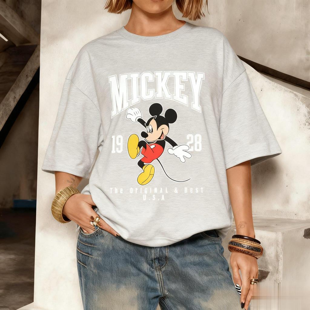Disney Mickey 1928 Graphic Tshirt Women Men Short Sleeve Tee Oversized Vintage Loose Casual Streetwear Summer Tredny Y2k Tops