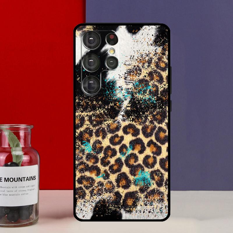 Leopard Print Funda Case For Samsung Galaxy S25 Ultra S9 S10 S20 S21 S22 Plus S23 Ultra S24 FE Phone Cover