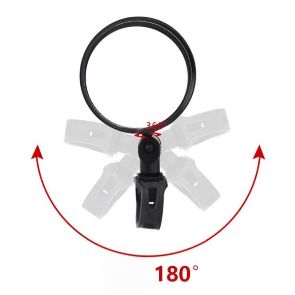 2PCS Bicycle Plastic Rearview Mirror 360 Degree Adjustable Rotatable Universal Cycling Handle Rearview Safety Lens for MTB Bike