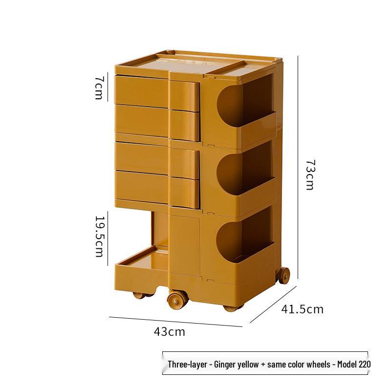 Nordic Rotating Multi-Layer Storage Cabinet: Versatile Makeup, Bedside, or Snack Organizer
