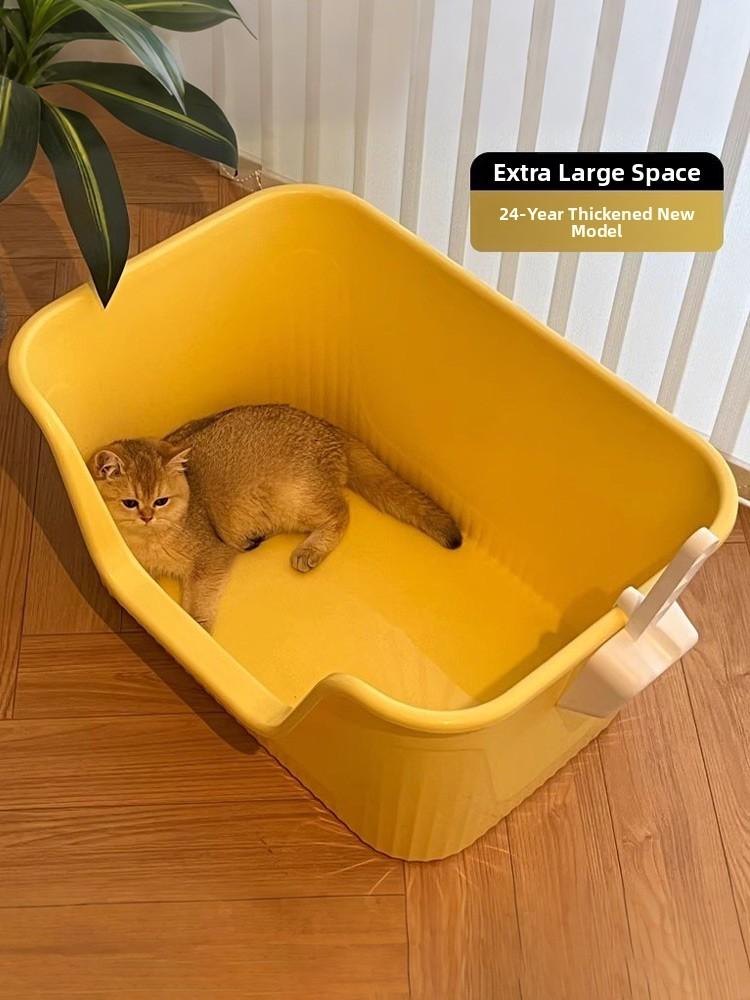 Extra Large Open-Top Litter Box Anti-Spla Giant Size Toilet for S Pet Supplies Sand Pan Special Large Size