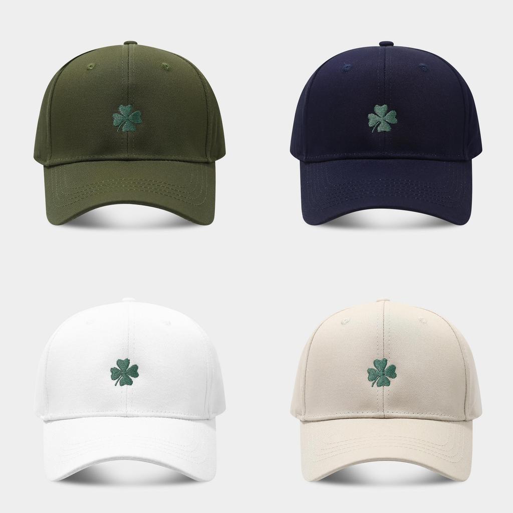 Lucky Four Leaf Clover Baseball Cap With Embroidered Flora For Spring Outdoor Activities