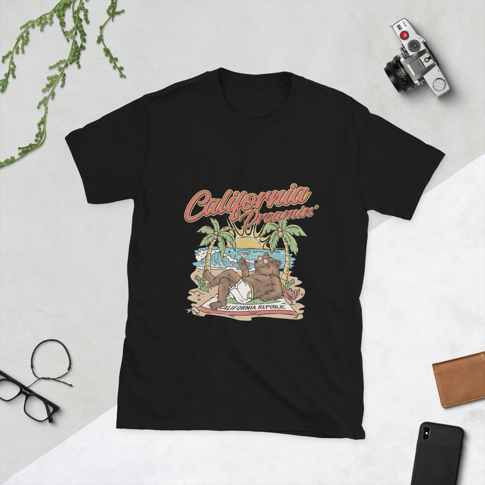 California Bear Beach T-Shirt: Humorous Cali Republic Tee 3XL