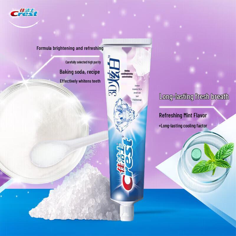 Crest 3D White Baking Soda & Rose Salt Whitening Toothpaste 6-Pack