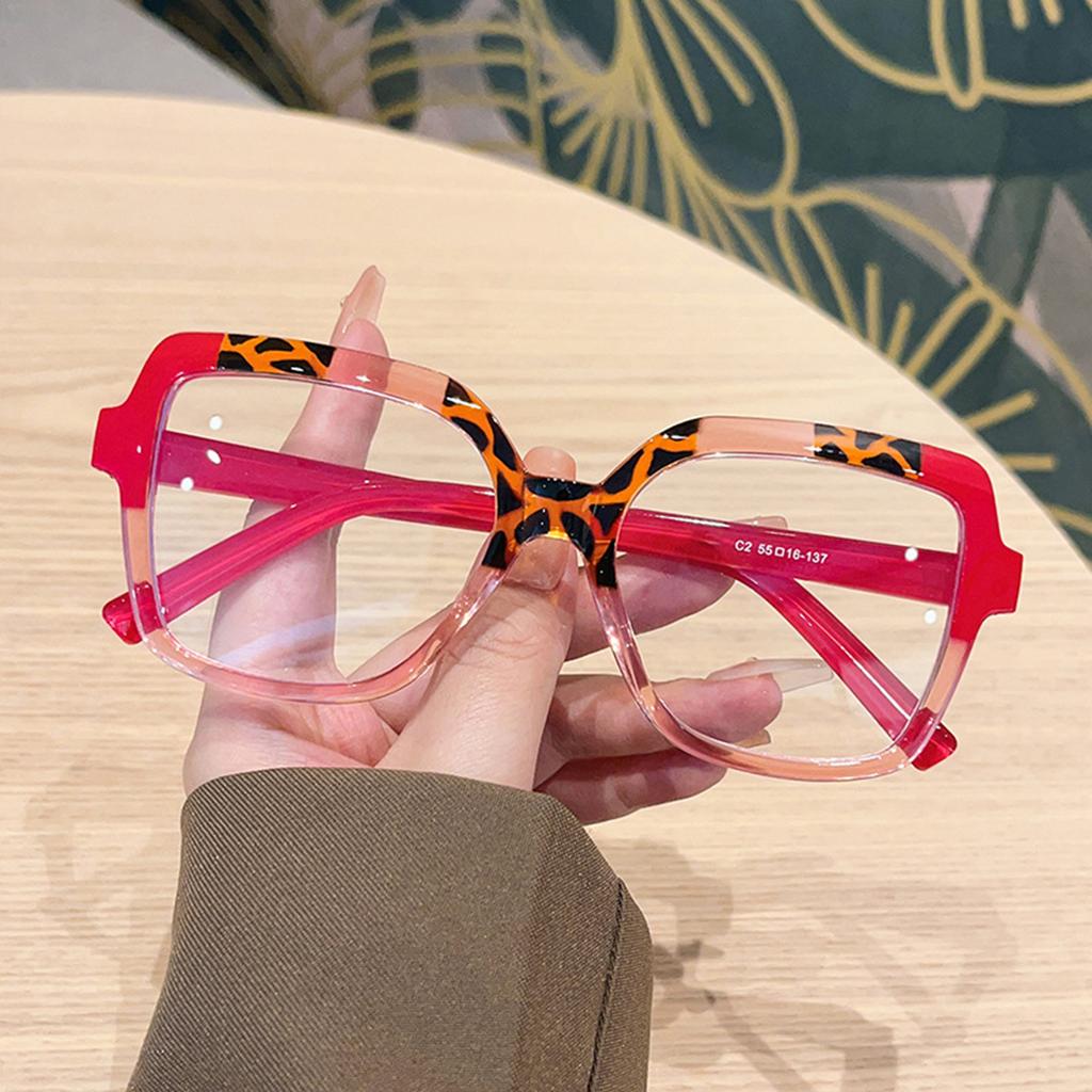 Okulary kontrastowe w ramce anty-niebieskiej Nowe europejskie i amerykańskie trendy mody Płaskie lustro Trend Duże okulary