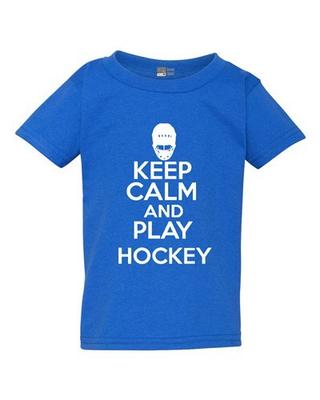 Keep Calm And Play Hockey Sports Ice Roller Funny Toddler Kids T-Shirt Tee Unisex T-Shirt