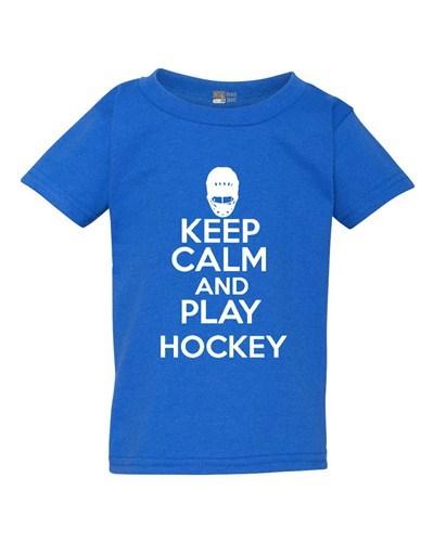 Behåll Lugnet Och Spela Hockey Sport Isrulle Rolig Småbarn Barn T-shirt Tee Unisex T-shirt