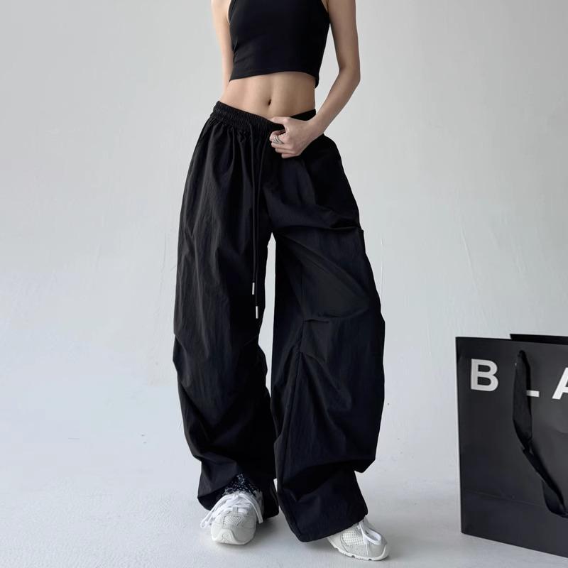 Overalls women's new loose dopamine hiphop pants pleated wide-leg casual sweatpants