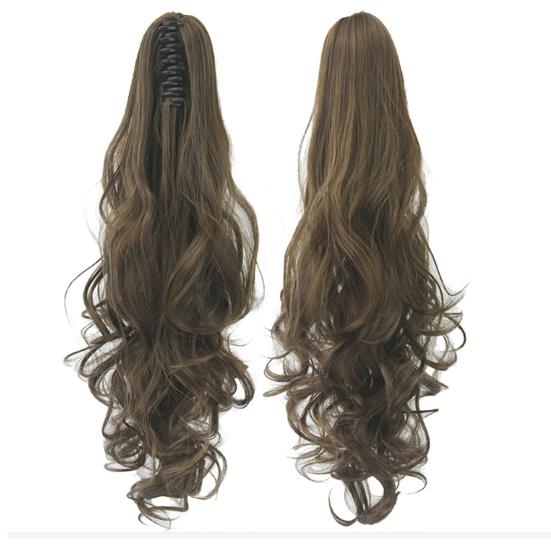 

Длинные вьющиеся хвостики, синтетические натуральные накладные заколки для волос для наращивания волос для женщин, термостойкие шиньоны 27H613