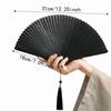 Solid Color Tassel Folding Fan Portable Kimono Fan Fashion Folding Bamboo Fan  Hanfu Accessories