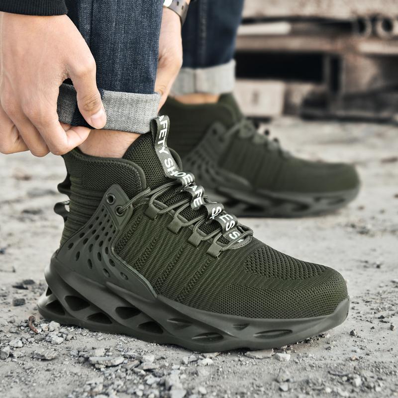 Fashion Unisex Breathable Safety Work Shoes Anti-smash Anti-puncture Labor Insurance Footwear for Men Women Sneakers Safety Boots Hiking