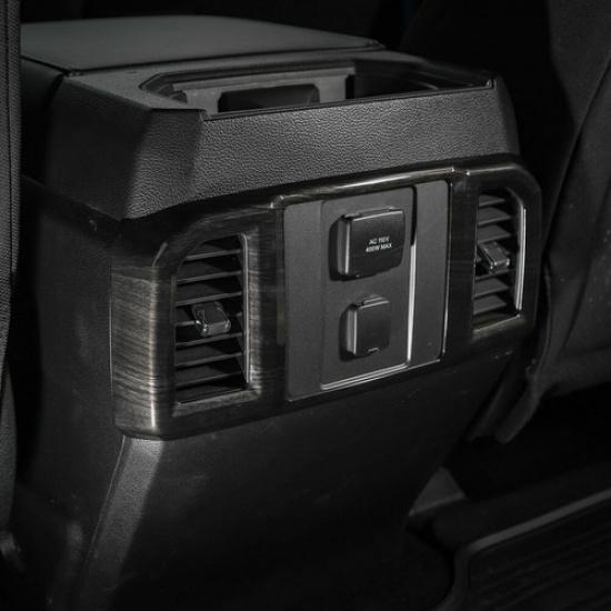 Black Wood Grain Rear AC Air Condition Outlet Vent Covers Trim for Ford 2016-19
