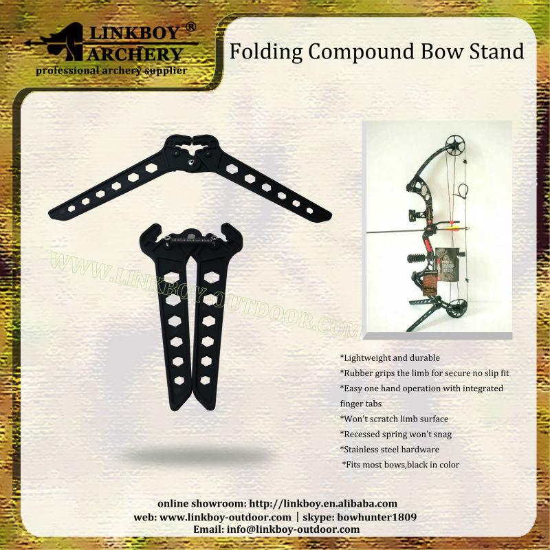 Archery Bow Holder Stand Archery Compound Recurve Bow Bracket Kick Rack Support Folding for Beginner 5