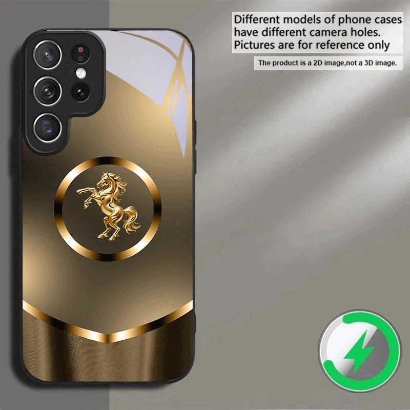 Golden gradient dragon For Samsung S26 S20Ultra S21 Pro S22 Plus S23 FE S24 Ultra S25 Edge For Magsafe Glass Phone Case