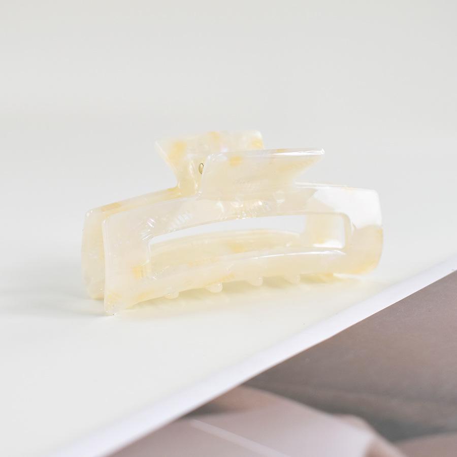 European & American Women’s Black & White Checkered Hair Clip - Large Acetate Acrylic Claw for Bun Hairstyles