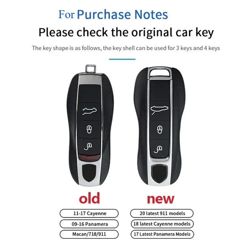 For Porsche 718 Cayenne Panamera 911 Macan Key Case Key Cover Taycan Cayman Boxster Key Shell Car Accessories Protective Case