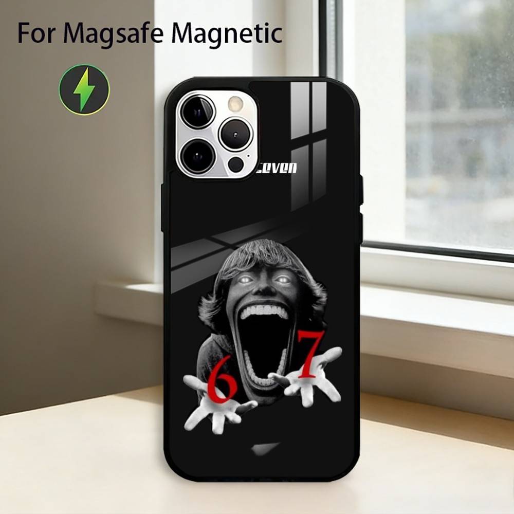 Six S-Seven 67 Phone Case For iPhone17,16,15,14,13,12,11 Plus,Pro Magnetic For Magsafe Wireless Charging