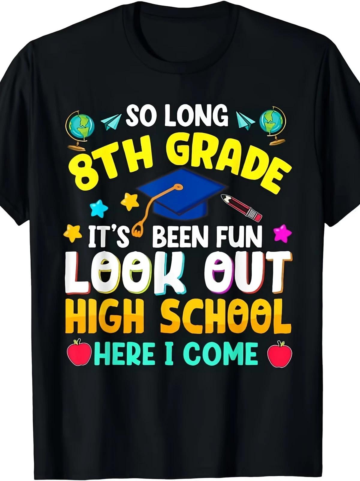 So Long 8th Grade Graduation High School Here I Come 2024 T-Shirt - & 8th Grader XXL