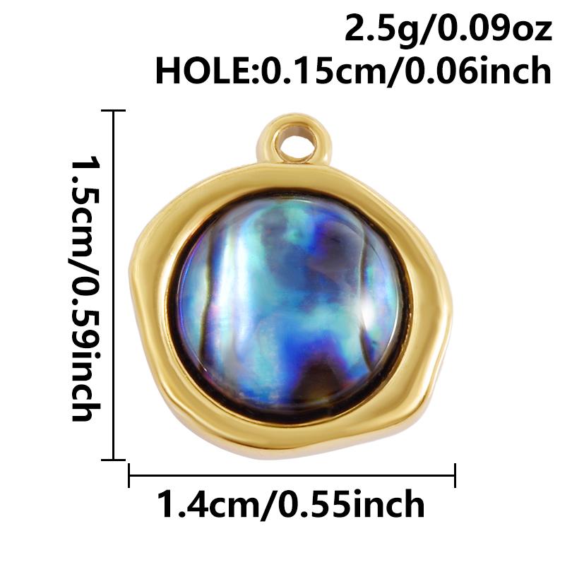 2pcs Different Shape Transparent Drip Oil Abalone Shell Charm Stainless Steel Charms For Jewelry Making Pendant DIY Accessories