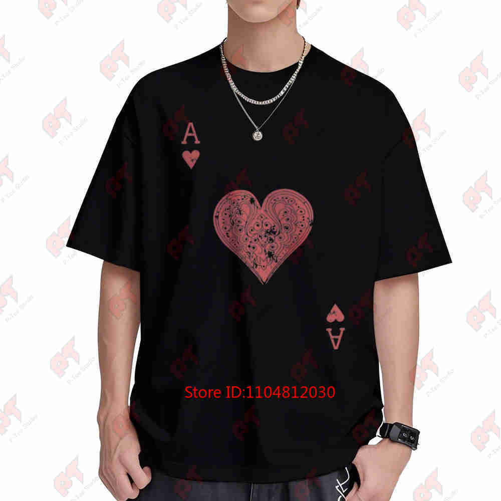 Red Spades Heart Short Sleeve Tee 100% Cotton T-Shirt