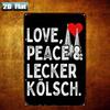 Vintage Metal Tin Sign 8x12 Inch Love Peace Kolsch Wall Decor for Home Bar Garage