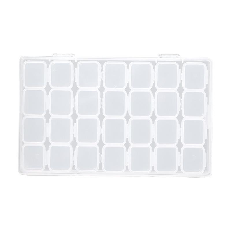 Nail Art Jewelry Storage Box - 28-Grid Detachable Rhinestone Organizer for Small Accessories
