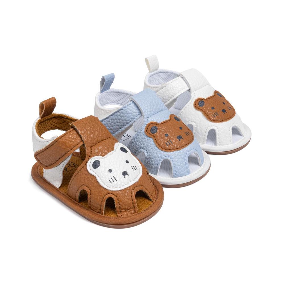 Breathable Baby Walking Shoes with Bear Pattern and Soft Rubber Sole Sandals