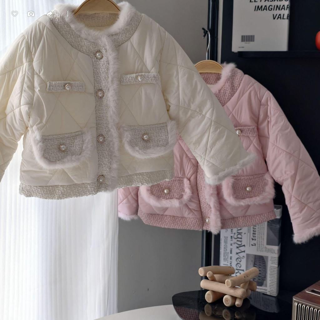 Szykowne zimowe dziecięce płaszcze z podszewką polarową, jednorzędowe