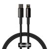 Baseus Tungsten Gold USB-C To Lightning Cable, 20W, 5A, PD, 2M (Black)