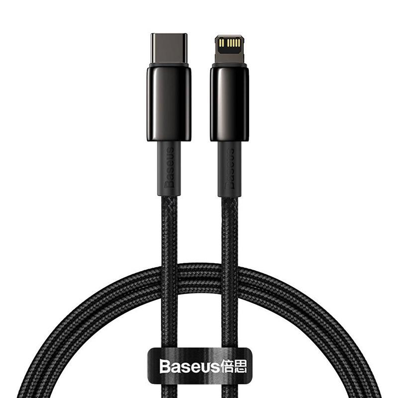 Baseus Tungsten Gold USB-C To Lightning Cable, 20W, 5A, PD, 2M (Black)