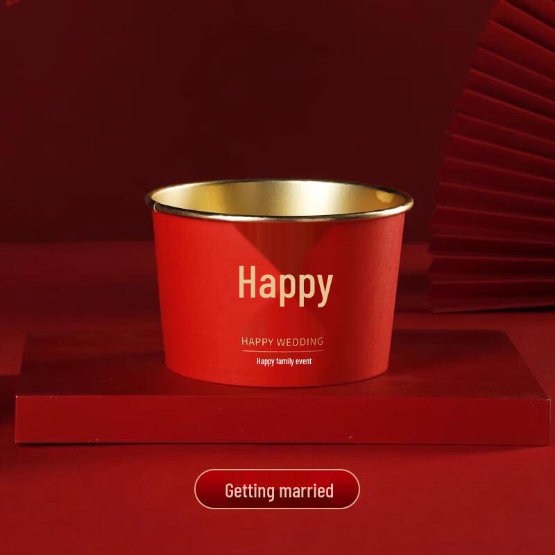 ZISIZ Gold Foil Disposable Wedding Paper Bowls