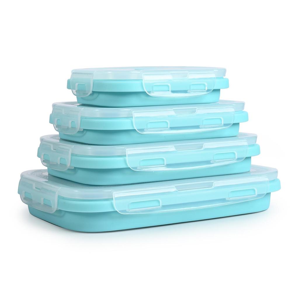 Collapsible Silicone Lunch Box: Portable, High-Temperature Resistant, Fresh-Keeping Bowl for Outdoor and Travel Use