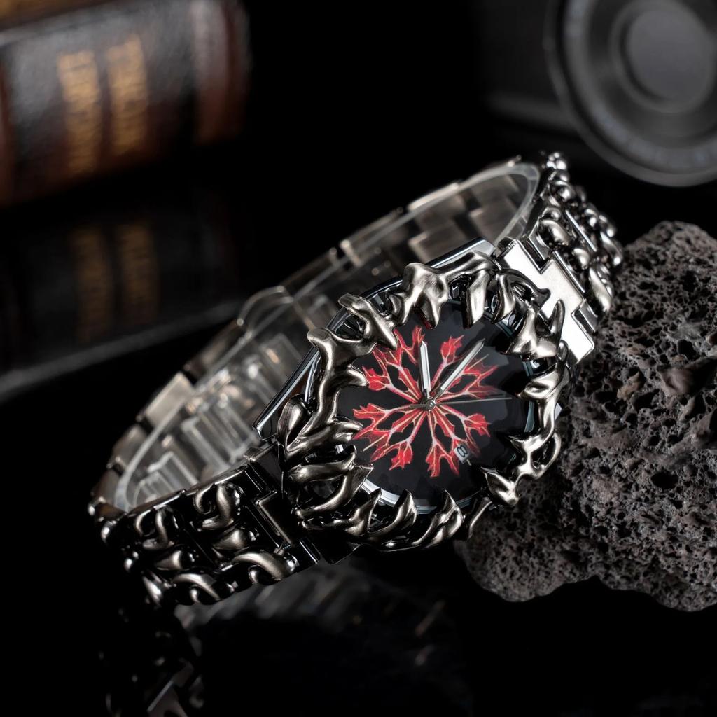 Teufelskralle Quarzuhren Herren Rot Zeit-Raum-Riss Design Alabaster Industries Top Einzigartige Kreative Uhr Männlich AAA Uhren Relogio