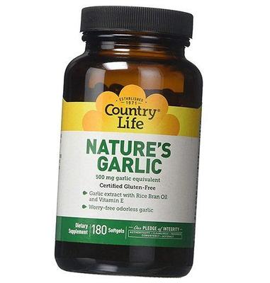 Unscented Garlic Oil Extract, Nature's Garlic 500, 180gelcaps (71124004)