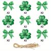 18pcs Hanging, Green Clover, Bow, Festival Gift Label, Office, Garden, Home Decoration, Party Decoration,Decorative Hang Tag