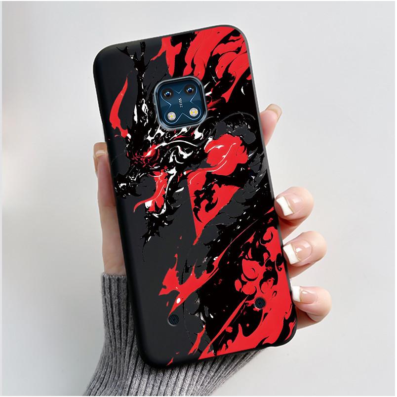 Jelly Color Simple Black Case For Nokia XR20 Popular Little Girl Viral Lucky Pattern Shell With Shockproof Bumper Soft Cover