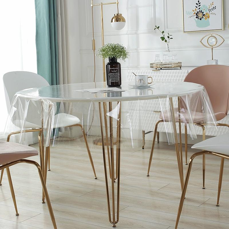 0.23mm Transparent Thin Circular Tablecloth PVC Soft Glass Tables Cover That Can Sag Plastic Film Waterproof Wash Free tea Table Protection Pad  Mat