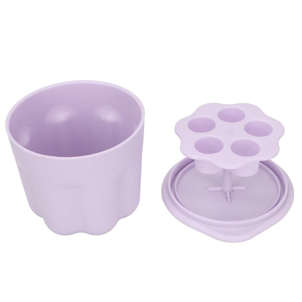 Makeup Brushes Cleansing Box Soft Silicone Nail Art Brushes Washing Tool with Drying Rack Purple