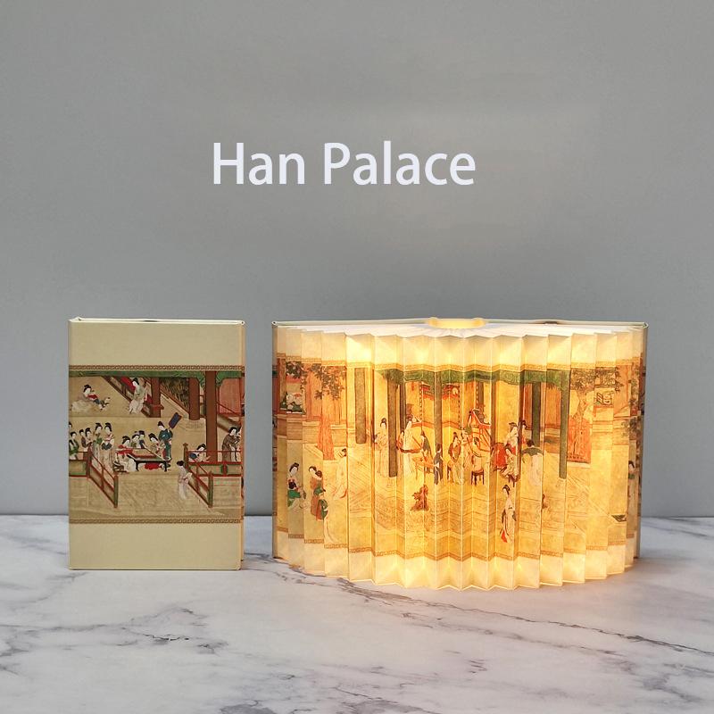 LED Foldable Book Lamp Wooden Paper Mood Light Type-C Charging Night Light Bedside Table Lamp for Home Bedroom Office Decor Gift