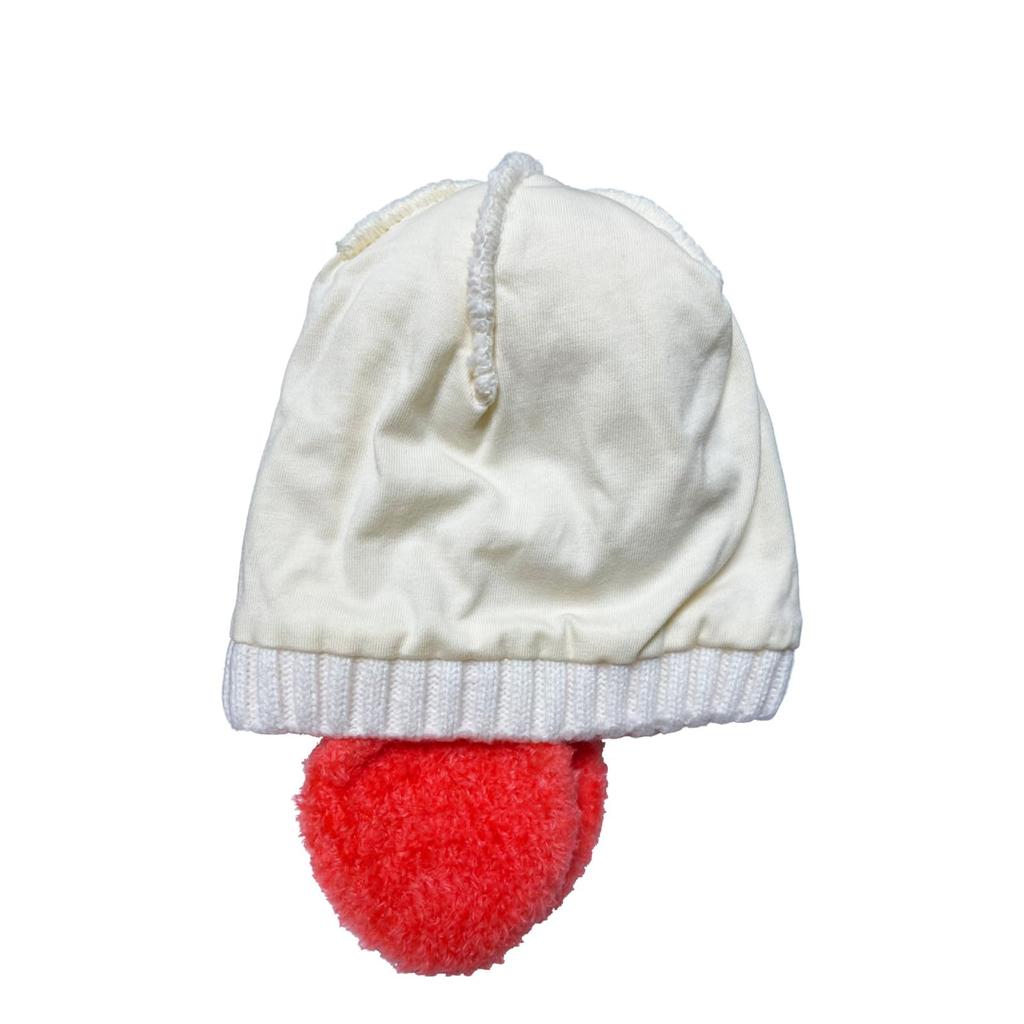 Happy Strawberry Knit Hat for Boys and Warm and Warm Numeral Beans! Girls, (JP, Size, 46.0 Cm, 50.0 Cm, White)