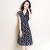 Women's Chiffon Floral V-Neck Dress