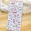 4 Pcs Strawberry Rabbit Pink Crystal Epoxy Kids' Cartoon Decorative Stickers Perfect for Scrapbook BulingBulingStickers Store
