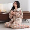 Pajamas Women'S Winter Three-Layer Thickened Velvet Woven Cotton Padded Autumn And Winter Models Can Be Worn Outside Warm Loungewear Set