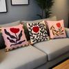 Bequemer weicher Kissenbezug für Sofa modernes Wohnzimmer Zuhause Blume stilvoller Rahmen Büro abstraktes Dekor und Schutzhüllen