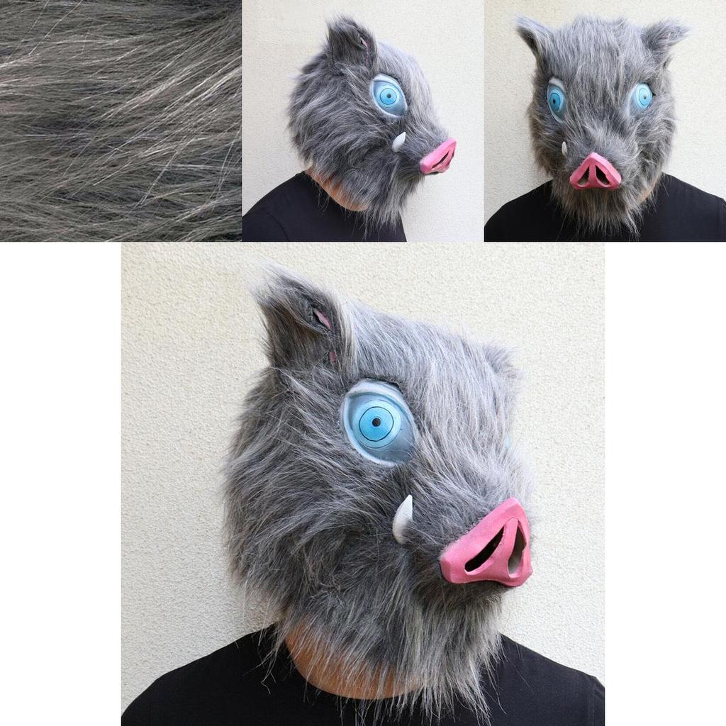 Authentic Anime Demon Slayer Kimetsu No Yaiba Hashibira Inosuke Pig Cosplay Mask Ideal For Costume Parties