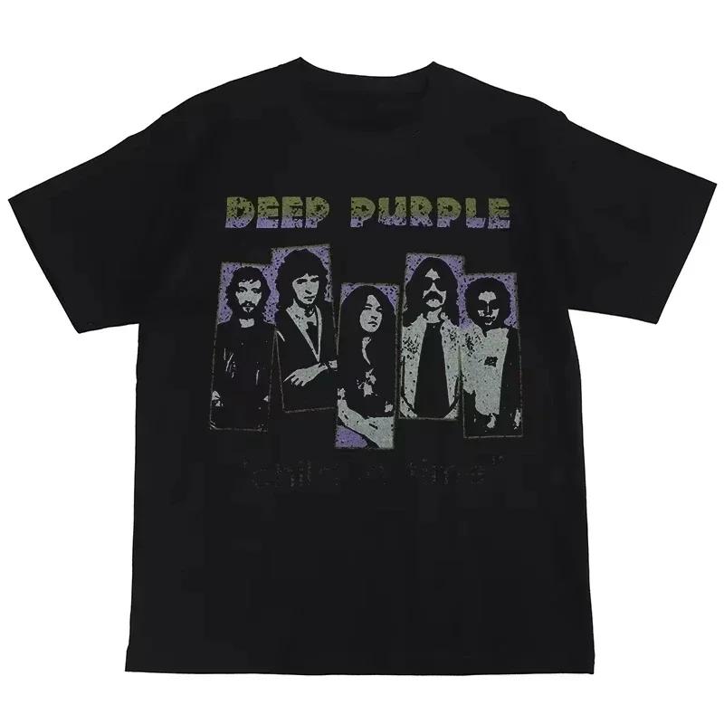 Deep Purple Digital Direct Spray Deep Purple Rock Band American Street Gunslinger Nirvana Retro Short Sleeve Tshirt