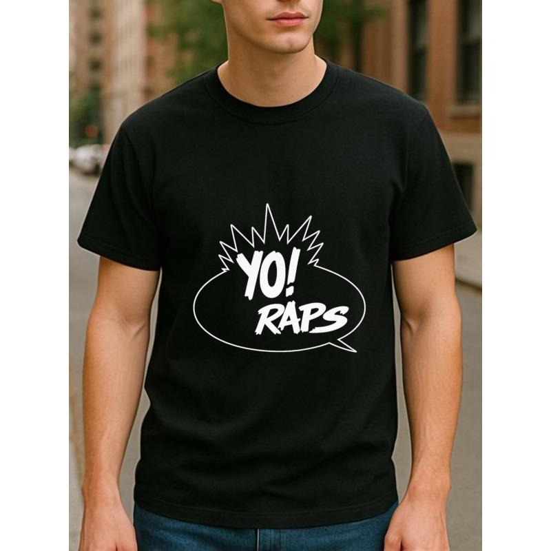 

European sizes Men s Hip-Hop Letter A Print T-Shirt - Breathable Short Sleeve Casual Round Neck Tee with Chest & Back Graffiti Design 4XL чорний