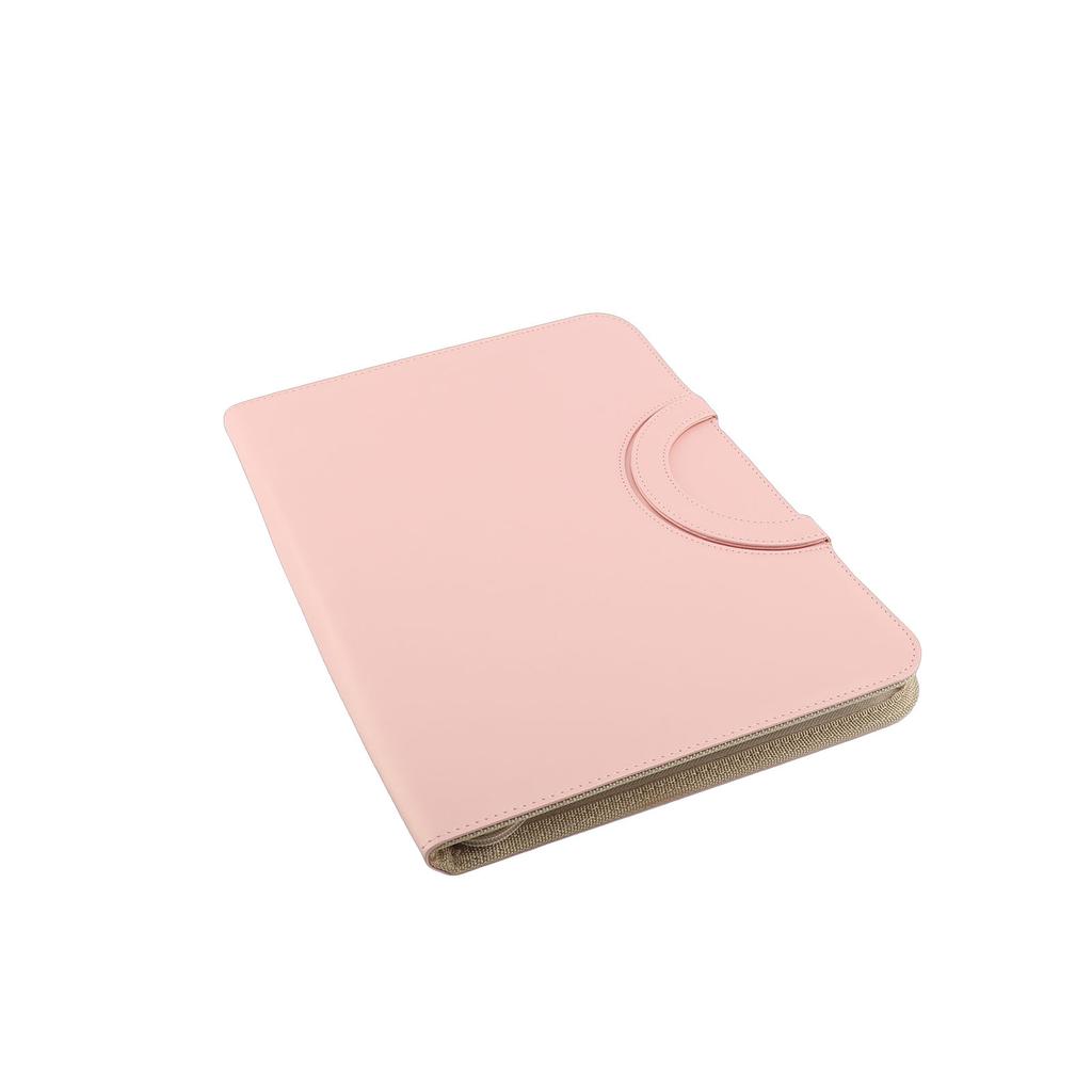 Portfolio Double Layer File   4 Card Slots 4 Pen Slots 1 Phone Slot 1 Calculator Slot Leather Business Portfolio